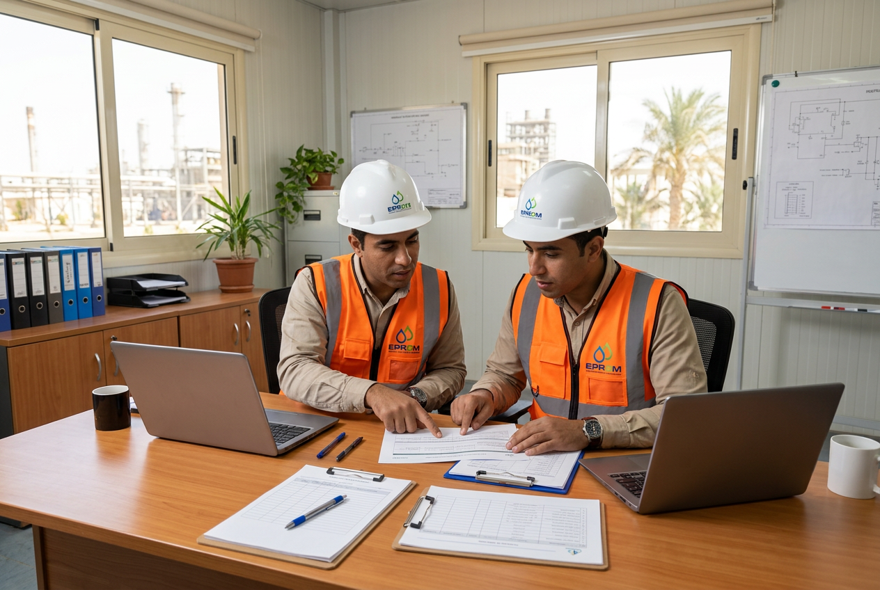 EPROM engineers reviewing safety records