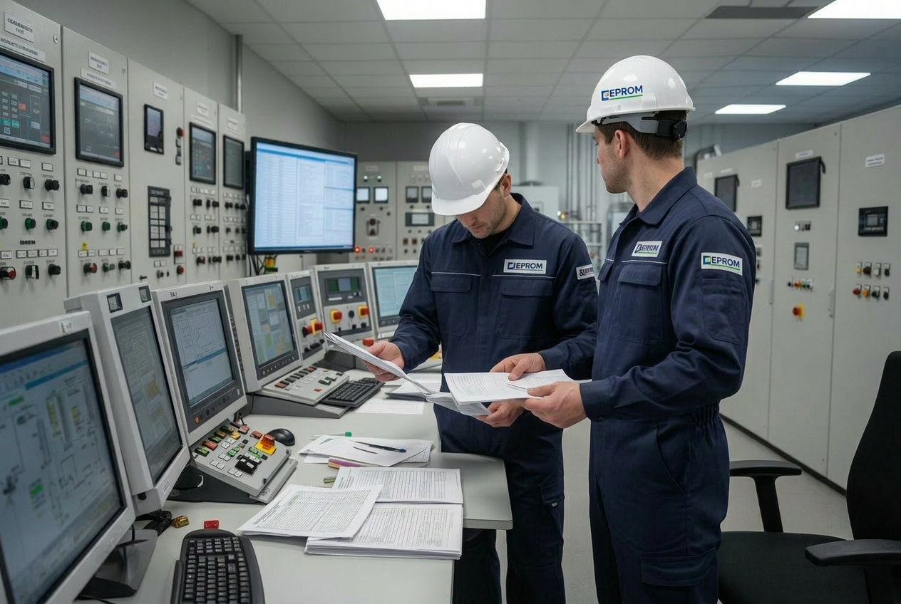 EPROM engineers reviewing safety records