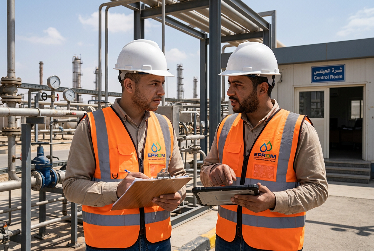 EPROM engineers discussing outside control room